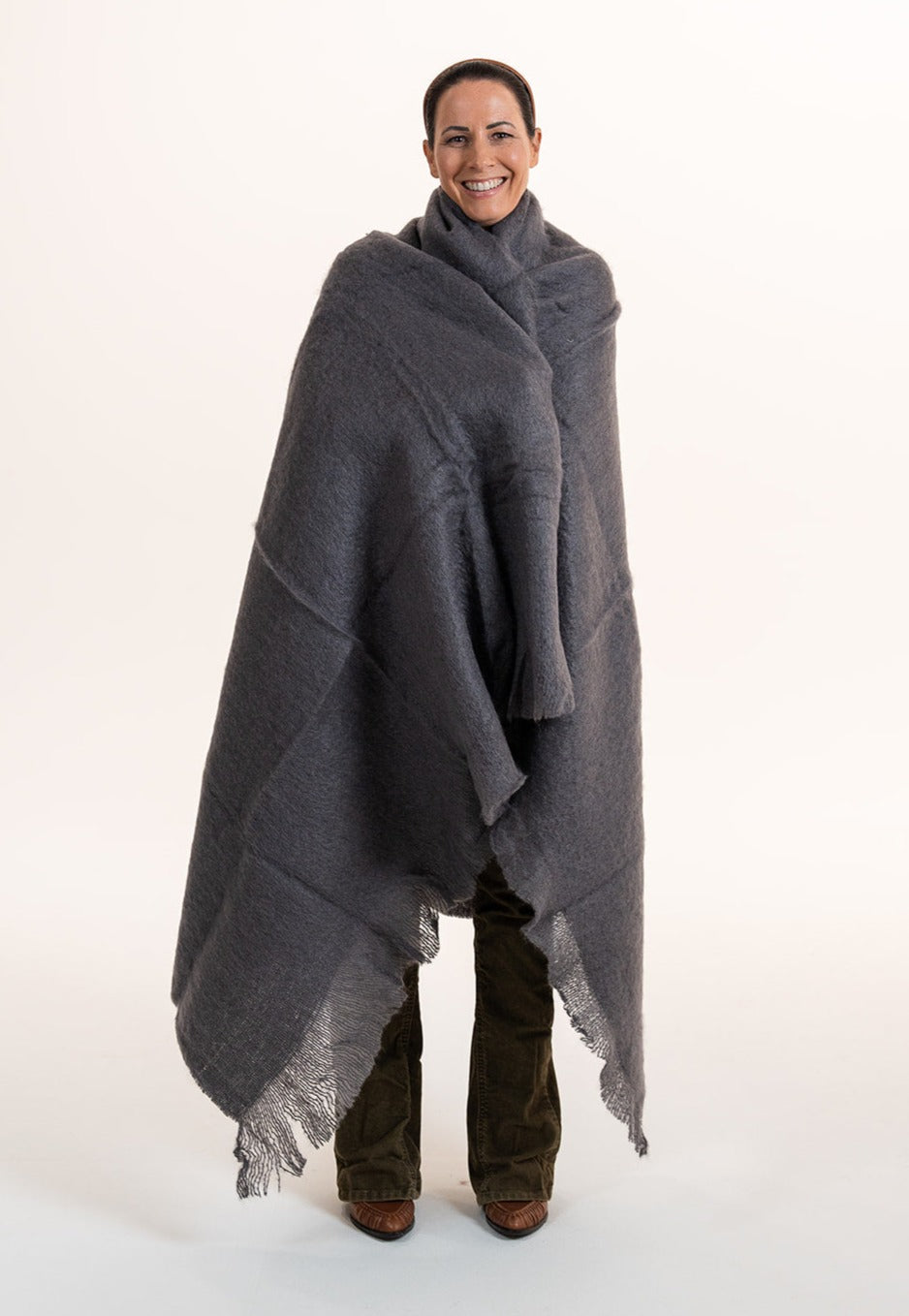 Charcoal Mohair Throw - The Glamorous Goat