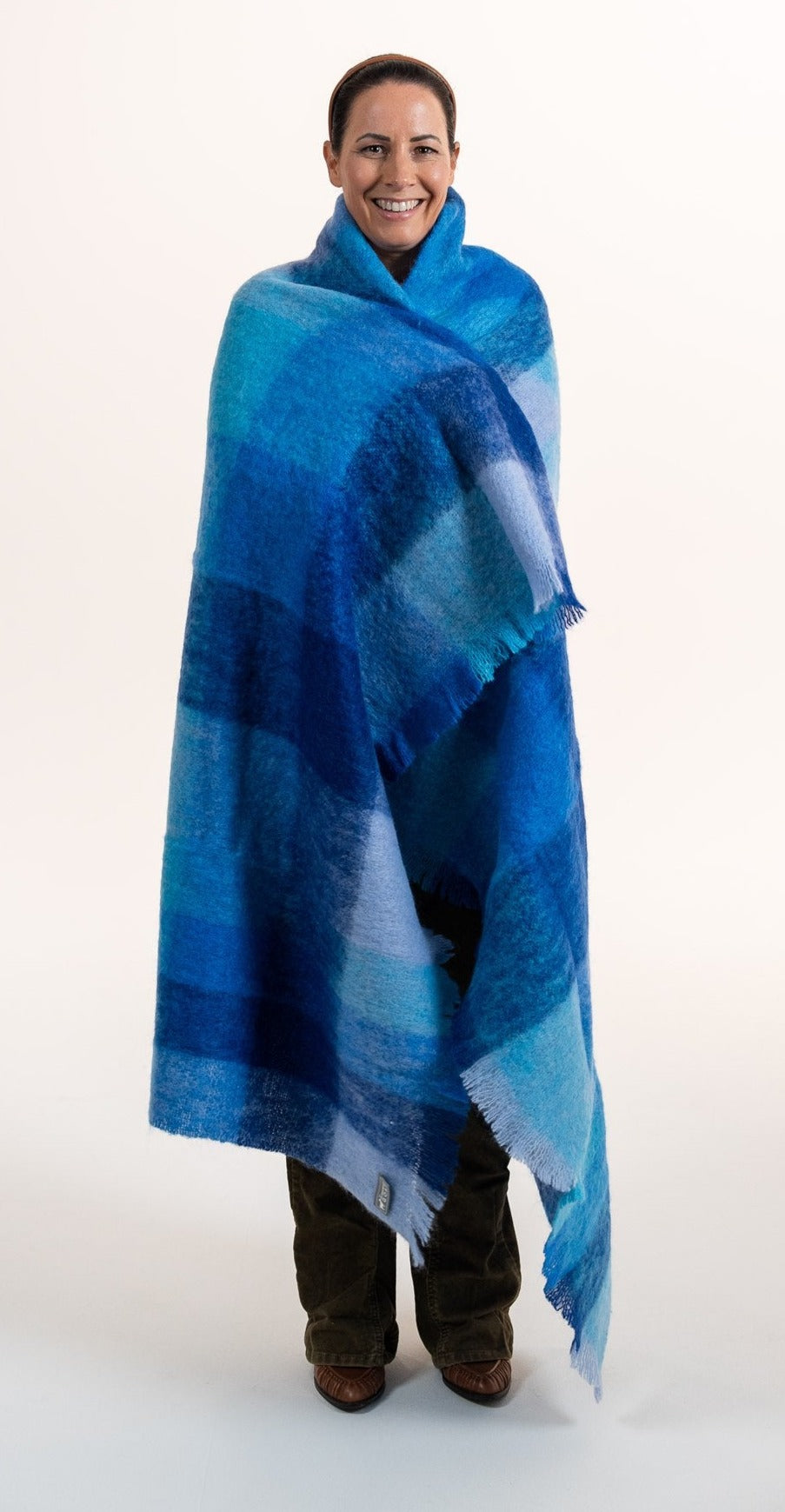 Roy's Blue Mohair Throw - The Glamorous Goat