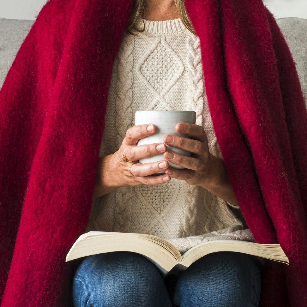 Pinot Noir Mohair Throw - The Glamorous Goat