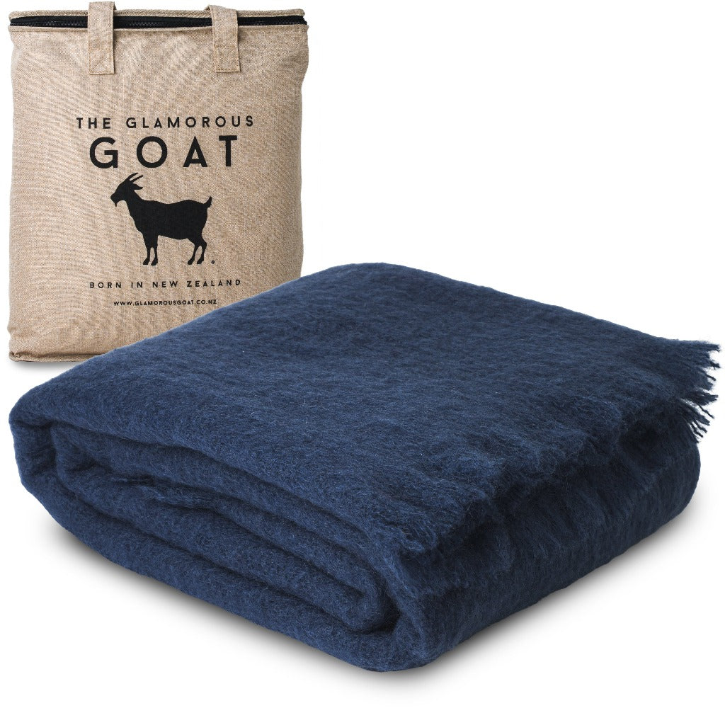 Blueberry Mohair Throw - The Glamorous Goat