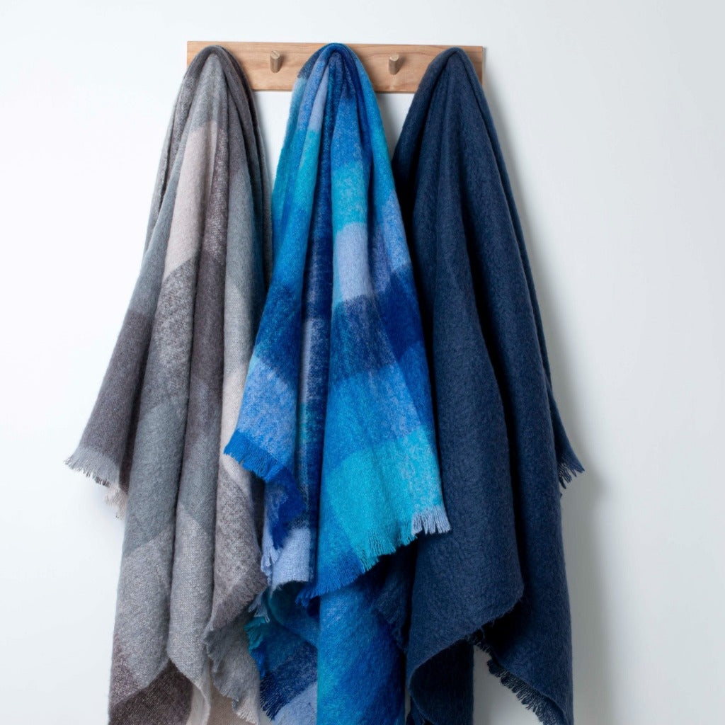 Roy's Blue Mohair Throw - The Glamorous Goat