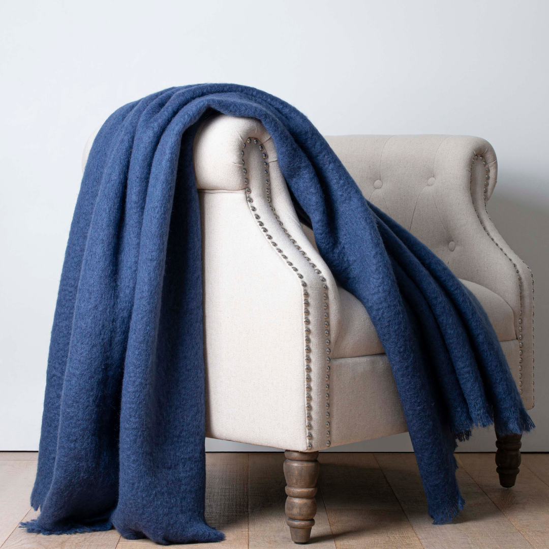 Blueberry Mohair Throw - The Glamorous Goat